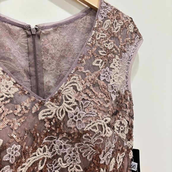 Alex Evenings NWT Purple Brown Lace Dress Gown sz 8 Elegant Formal Wedding MotB - Picture 3 of 13